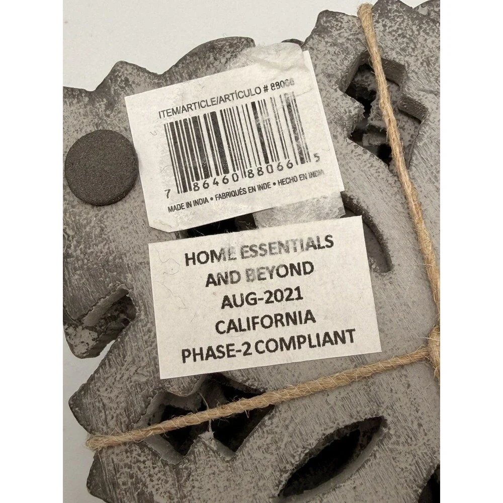 Artisan Market Hand Carved Wood Coasters Gray Distressed Set of 4 Farmhouse 4x4